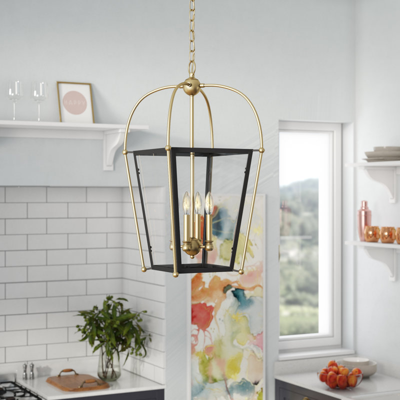 Mercer41 Hedstrom 4 Light Lantern Geometric Pendant & Reviews Wayfair
